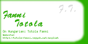 fanni totola business card